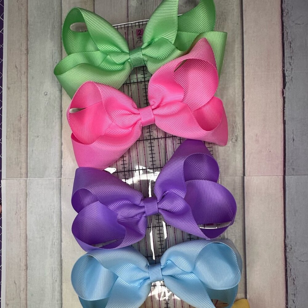 Colorful Grosgrain Bow Headbands – 5-Pack Set